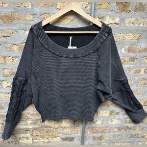 Free People Thermal Top Size M Color Black